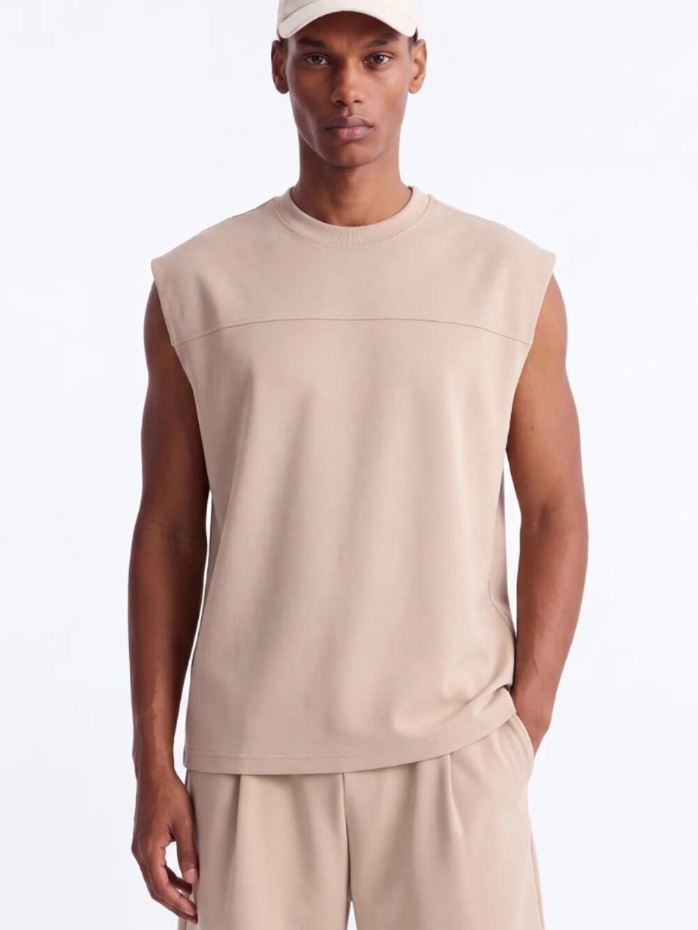 Structured Fleece Muscle Tee - Picture 2 of 3